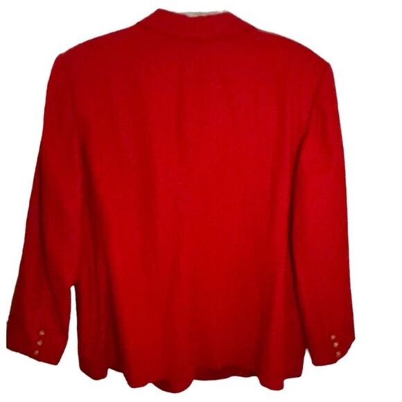 Vintage Pendleton Womens 100% Virgin Wool Classic Notch Lapel Red Blazer Size 22 - Picture 4 of 9